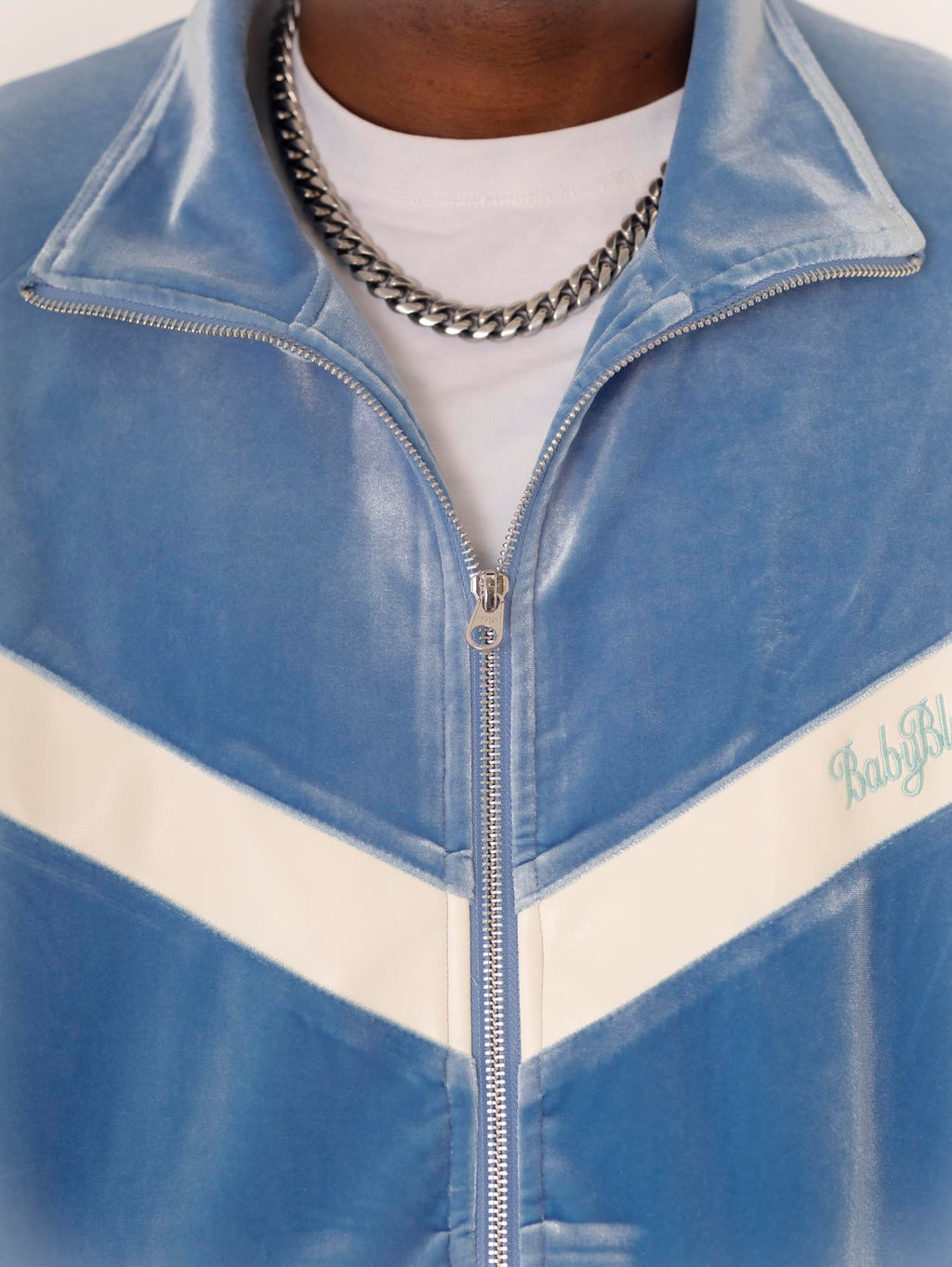 VLEATHER BABY BLU TRACK SUIT JACKET