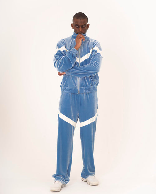 VLEATHER BABY BLU TRACK SUIT JACKET